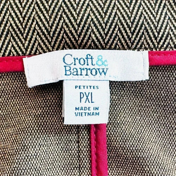 NWT CROFT & BARROW Women Long Sleeve One Button Brown Blazer Jacket Size PXL - Picture 12 of 14